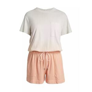 ATM Anthony Thomas Melillo Two-Tone Drawstring Romper Medium (b39.5)